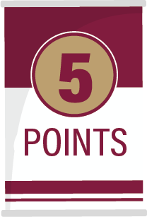 can with 5 points on label